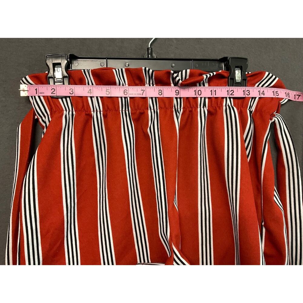 Rue21 Striped Paperbag Shorts M Belt Loops Tie Stretch Summer Elastic Waist - Picture 4 of 6